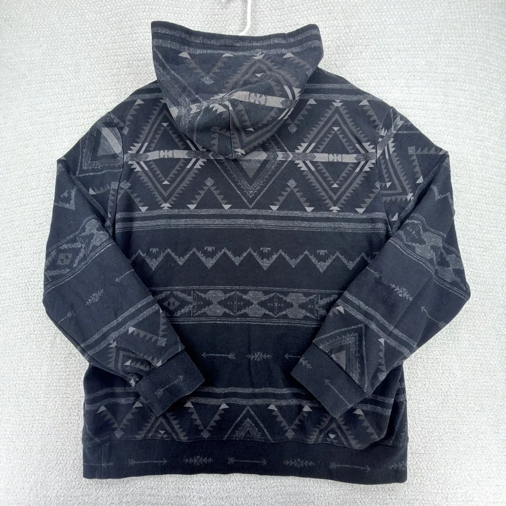 Polo Ralph Lauren Hoodie Mens XXL Black Southwestern Aztec Geometric Pony